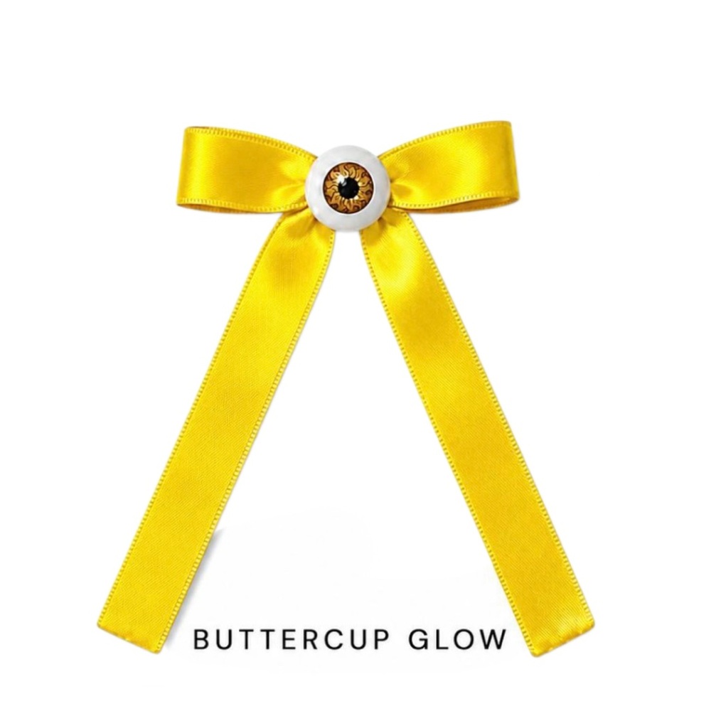 Bow Eyeball Clip – 5/8” Ribbon - Buttercup Glow